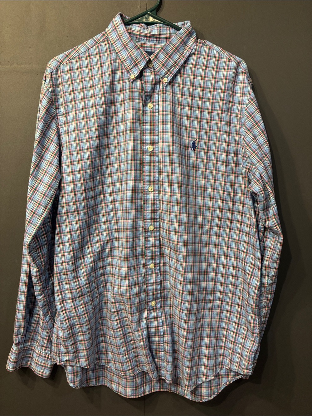 Polo by Ralph Lauren Blue and Red Plaid Button-Down Shirt